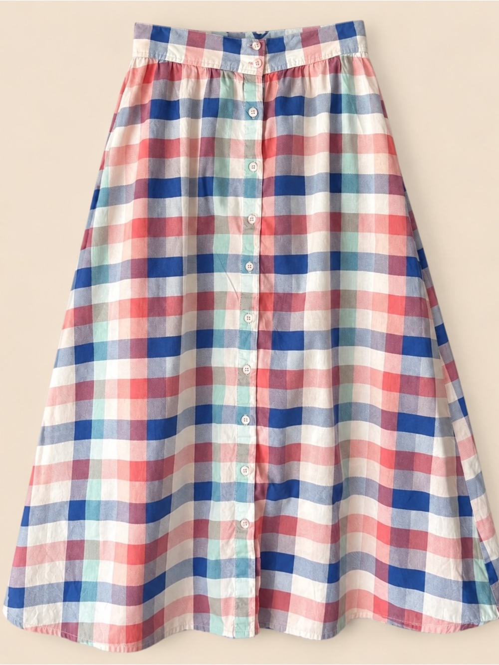 CottageCore Gingham Farmhouse ASOS Midi Skirt 4